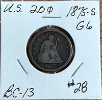 1875-S  Twenty Cents  G-6