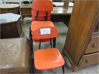 5 Metal Retro Orange Children's Chairs