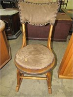 Oak Round Seat Sewing Rocker