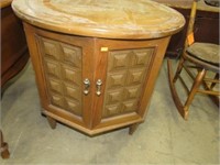 Round End Drum Table with Storage
