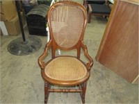 Cane Back and Seat Victorian Parlor Rocking Chair