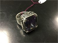 Amethyst Purple Sterling Ring