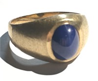 Men's 10k Gold And Star Sapphire Ring