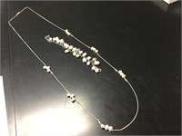 Cluster Pearl Necklace & Bracelet