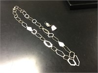 Interlocking Silver Necklace & Earrings