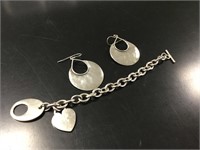 Sterling Silver Charm Bracelet & Earrings
