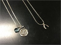 2 Silver Charm Necklaces