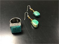 Turquoise Ring & Earrings
