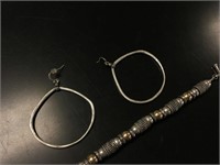 Mixed Metal Bracelet & Earrings
