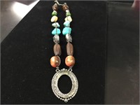 Colorful Stone Necklace w/ Pendant