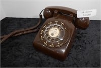 Movie Prop Vintage Brown Rotary Telephone