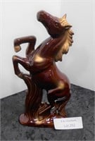 Movie Prop Glazed Pottery Horse Brown & Gold 10" T