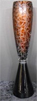 Tall Etched Art Glass Vase 19½"