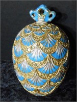 Porcelain Hanging Ornament w/ Gold Inlay Design