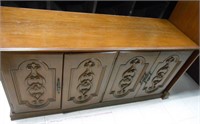 Narra Wood Credenza with Drawers & Record Storage