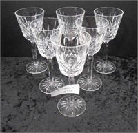 Set of 6 Waterford Crystal Tall Wine Glasses