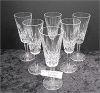 Set of 6 Waterford Crystal Champagne Flutes