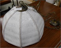 Hanging Lamp with Rattan Style Shade 19" Wide
