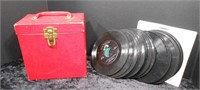 Vintage 7" Record Case with 30 Records