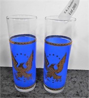Movie Prop 2 Tall Glasses Federal Eagle Design