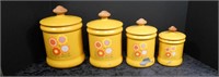 Set of 4 West Bend Kitchen Cannisters