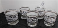 Movie Prop 5 Pcs Anchor Hocking Glass Tumblers