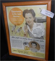 Framed Camel Cigarette Advertisement - Mary Reilly