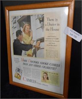 Framed Camel Cigarette Advertisement