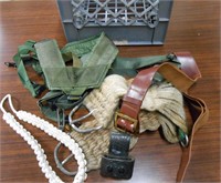 Crate of Assorted Military Belts & Straps