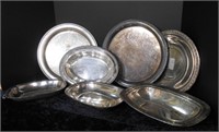 7 Pieces of Silver Plated Trays and Servers