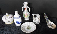 Lof of Japanese Vases, Trinket Box, Spoons