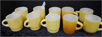 Lot of 10 Yellow Fire-King Cups