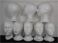 Lot of 8 Styrofoam Heads