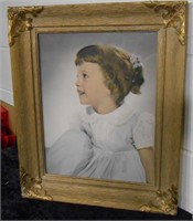 Childs Framed Portrait Dated 1956