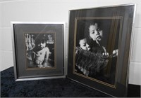 Lot of 2 Silver Framed Matted Photos