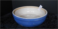 Large Blue Glazed Ceramic Bowl 12" Dia