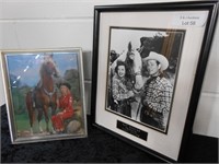 Lot of 2 Roy Rogers and Dale Evans Framed Photos