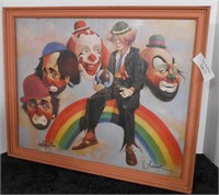 Framed Clown Print by Chuck Oberstein