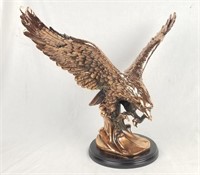 Large Copper Eagle Sculpture W/ Round Base(c167)
