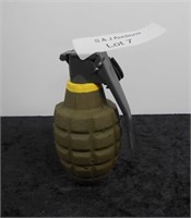 Hand Grenade Drilled Out Paperweight 4" Tall