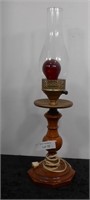 Electric Wood Base Lamp with Chimney