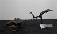 Cast Iron Rickshaw Style Ashtray 10" Long