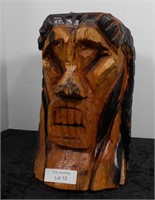 Chainsaw Carved Totem Head Signed David Perez