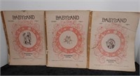 Lot of 3 Babyland Magazines Dated 1893