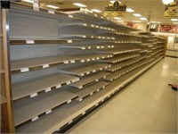 11 4' sections of display shelving