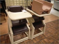 2 Rubbermaid child's high chairs and booster seat