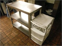 17"x32.5" stainless steel 3-shelf shelving unit