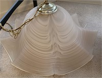 Frosted Tulip Edged Glass Shade Hanging Lamp