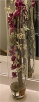 Large Glass Vase, Artificial Flowers