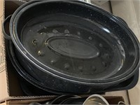 Black Porcelain Enamel Roasting Pans